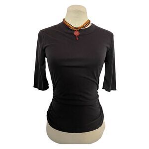 Intimately Free People Ruched Mini Rib Knit Gray Top Size SP